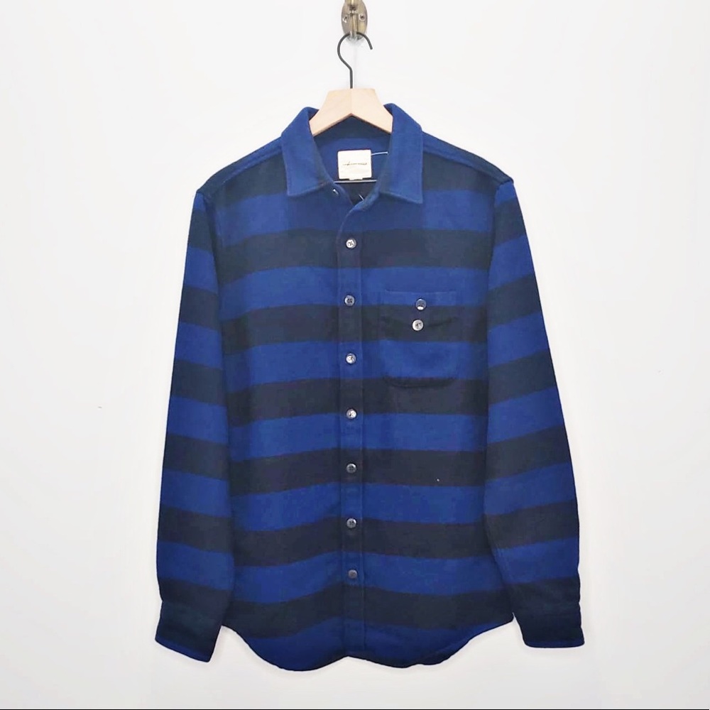American Eagle Men’s Blue Stripe Thick Shirt Tall - Picture 1 of 4